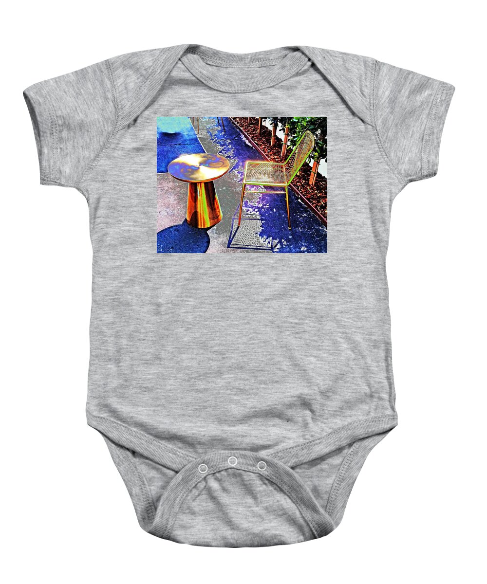 Cafe Baby Onesie featuring the photograph Cafe Table by Andrew Lawrence
