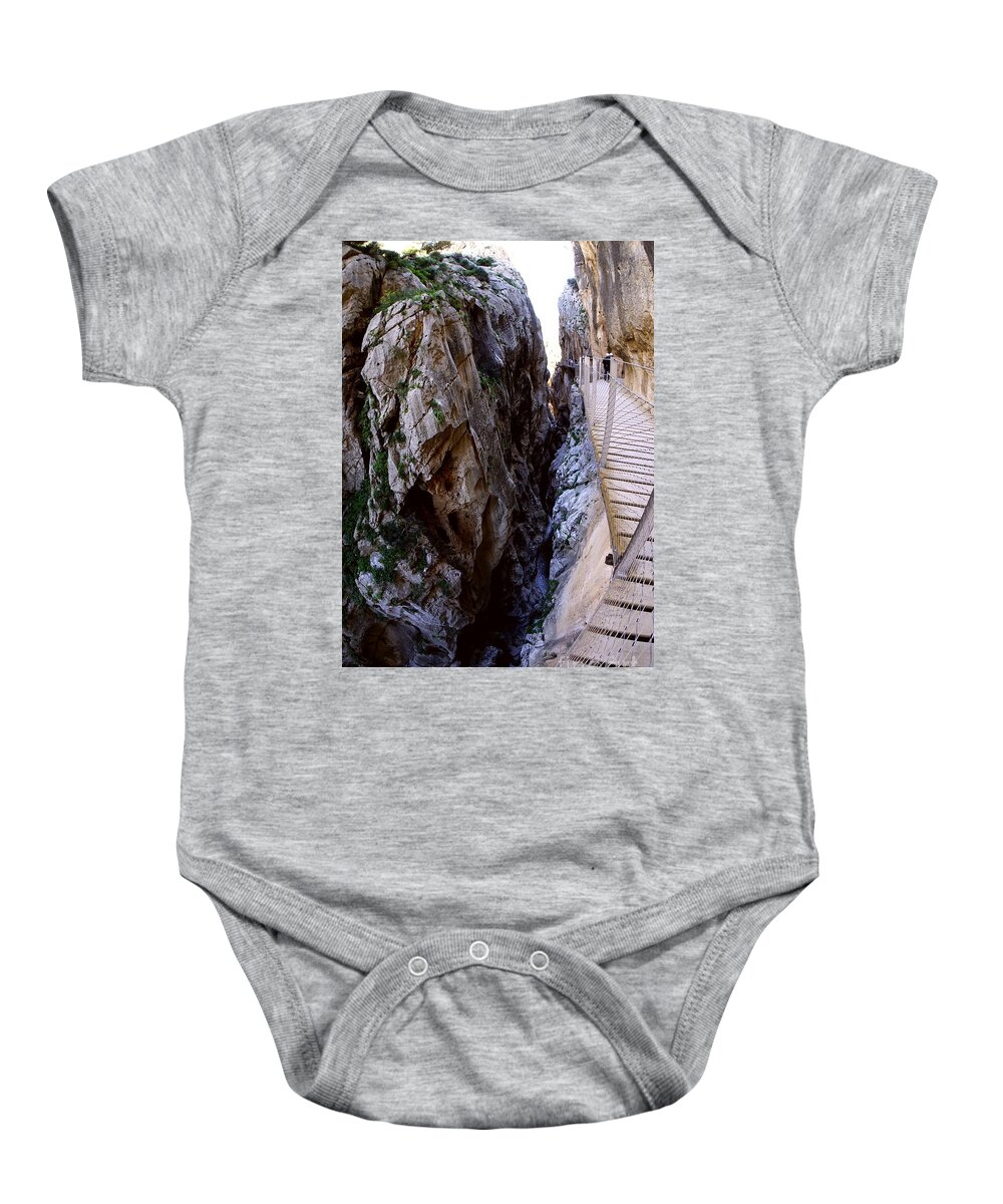  Baby Onesie featuring the photograph Caminito del Rey - 1 by Tony Lee