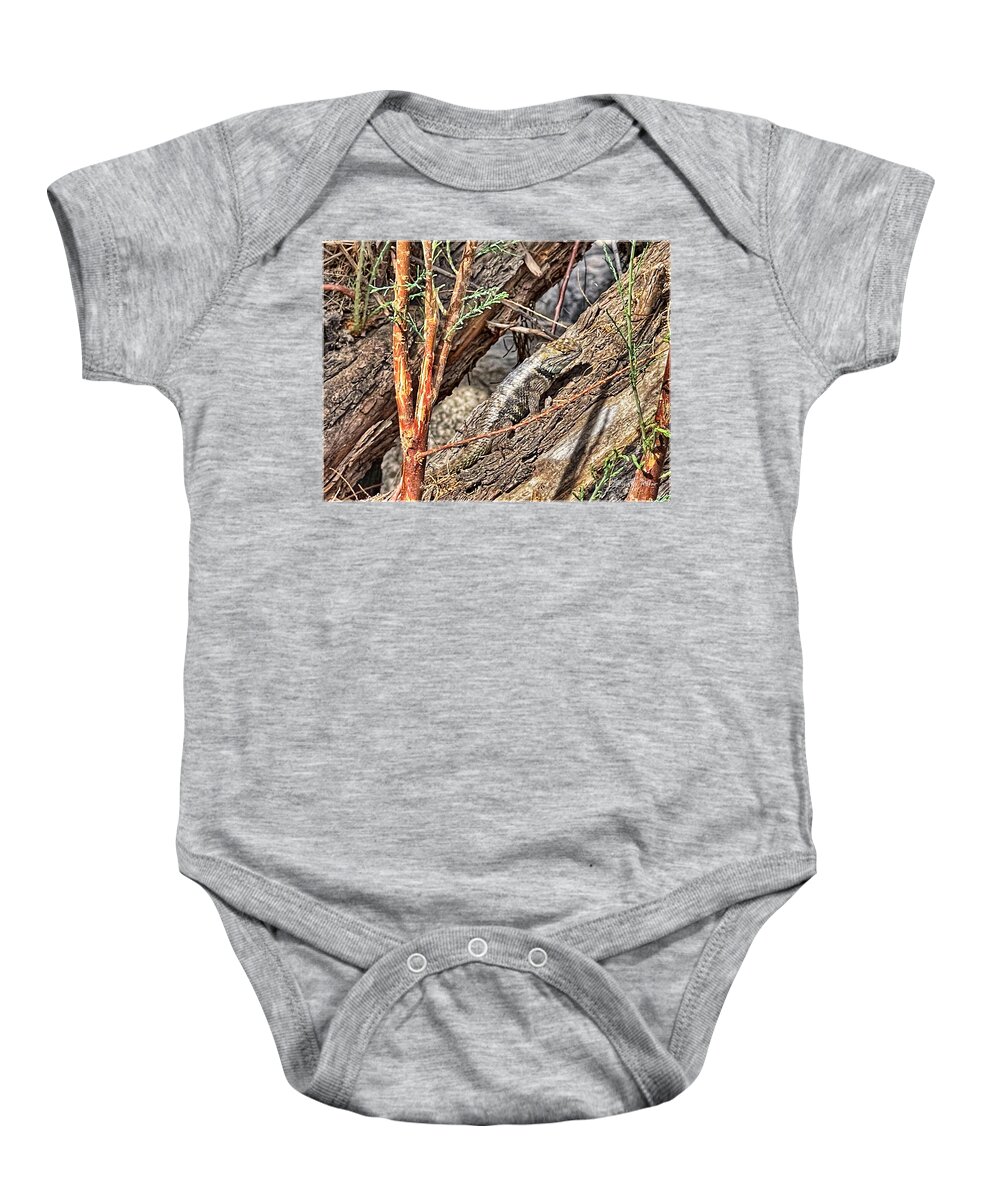 Lizard Baby Onesie featuring the photograph Camouflage by Barbara Zahno