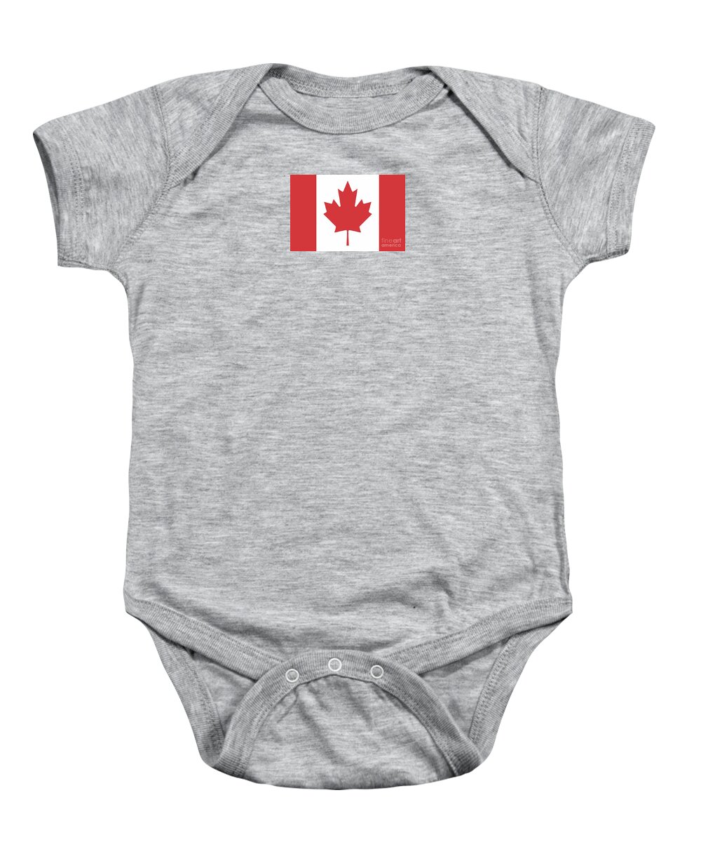 Canada Baby Onesie featuring the mixed media Canadian Canada Flag by Queen Elizabeth ll