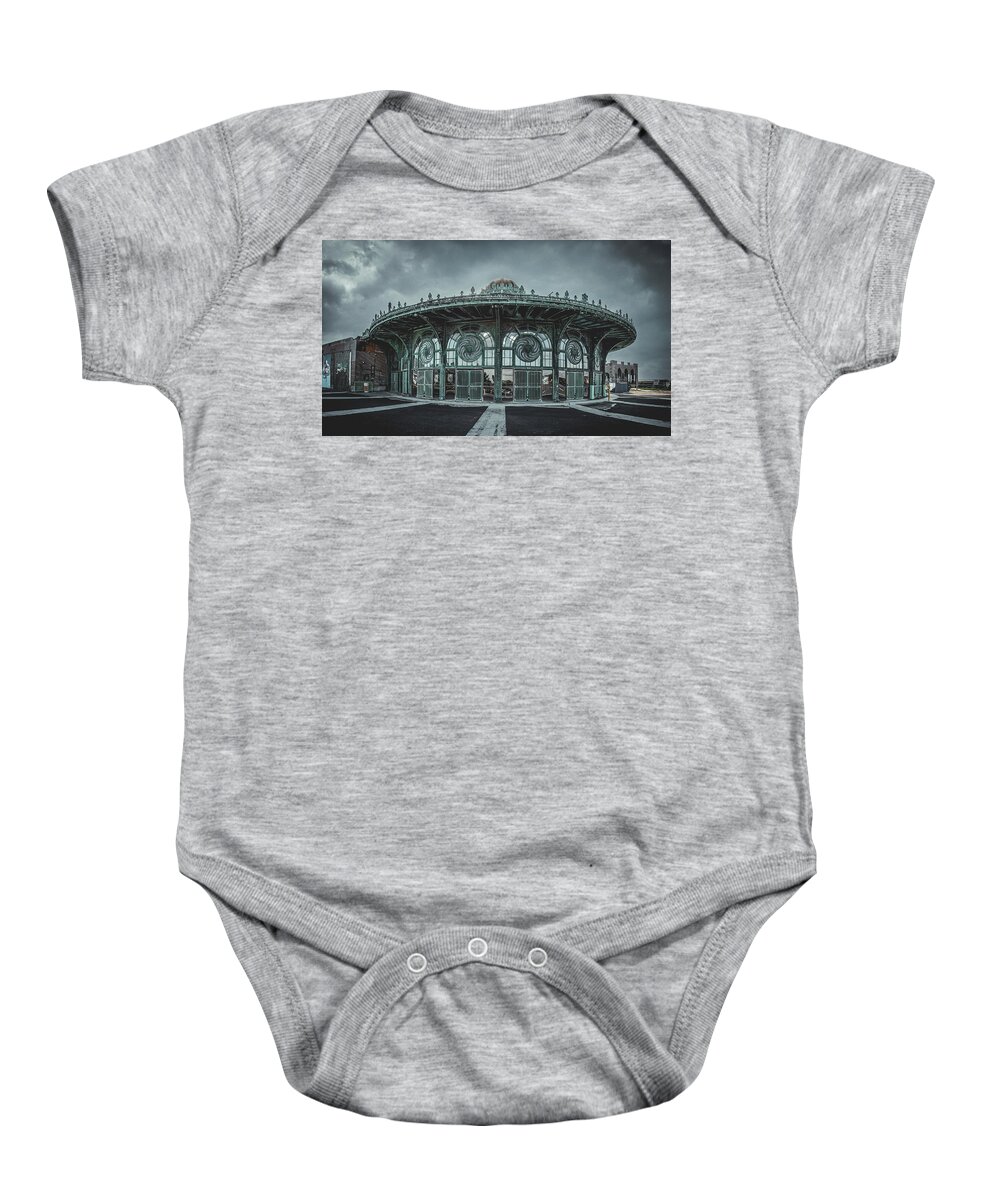 Nj Shore Photography Baby Onesie featuring the photograph Carousel Building - Asbury Park by Steve Stanger