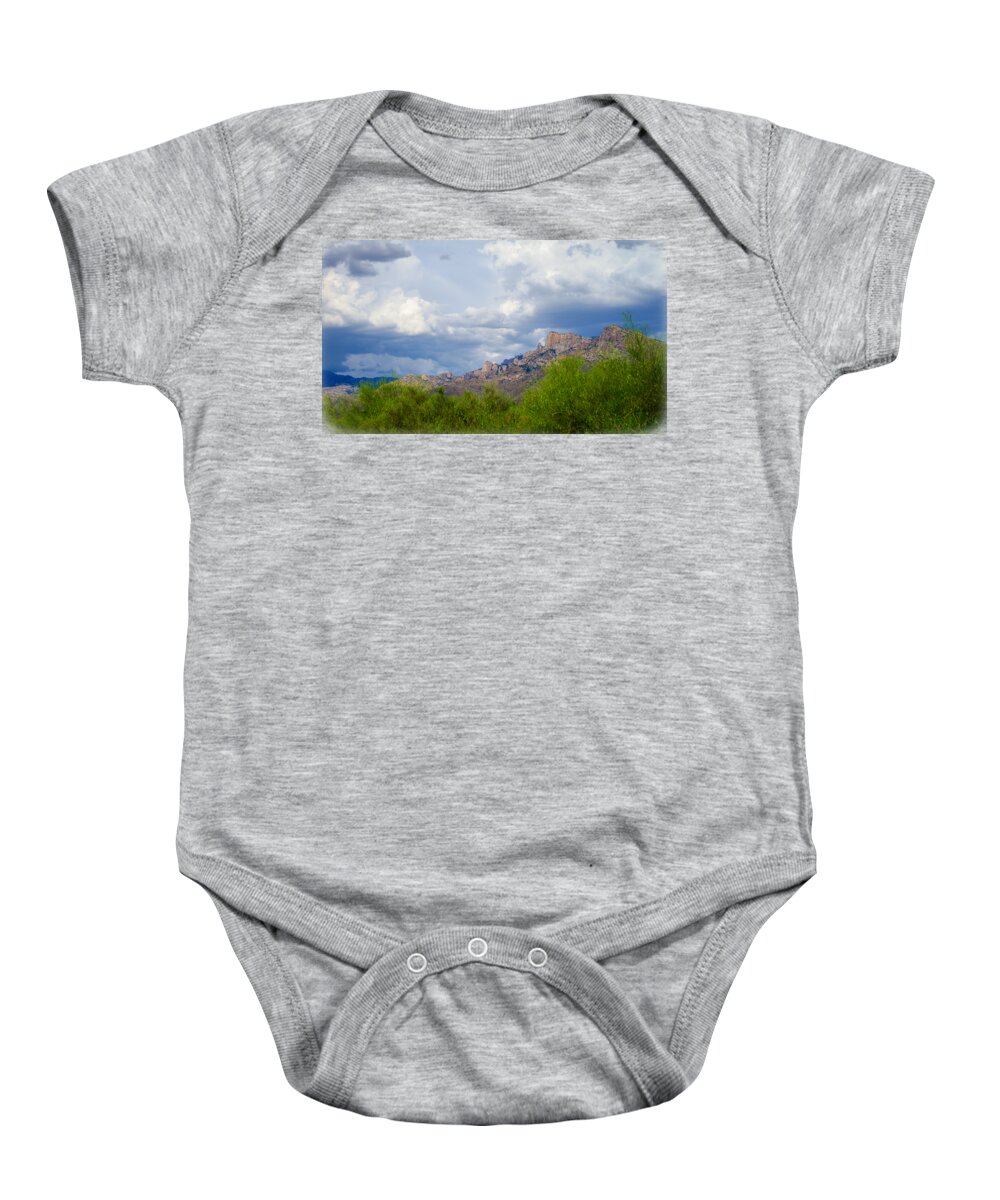 Arizona Baby Onesie featuring the photograph Catalina Monsoon 25108 by Mark Myhaver