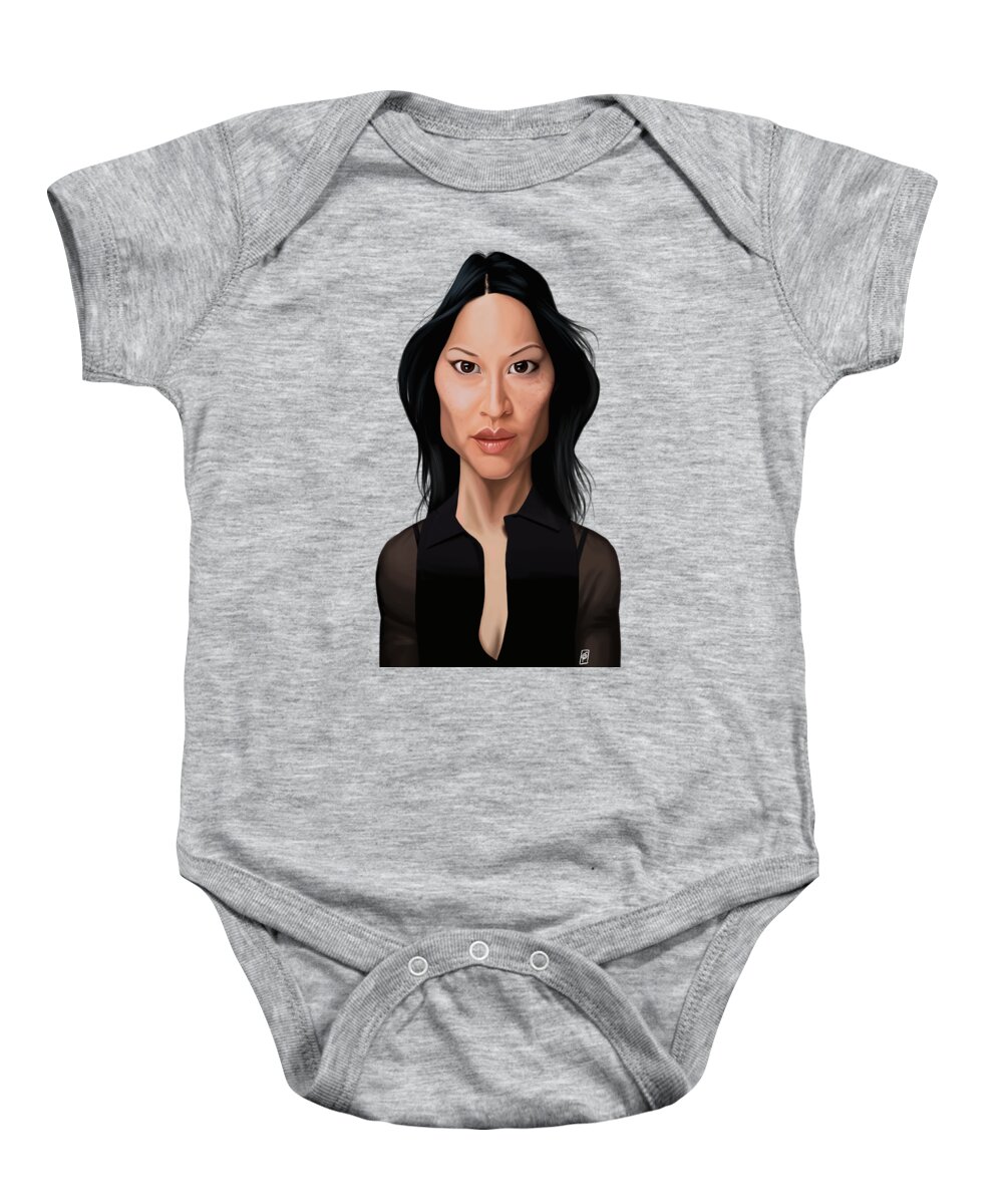 Illustration Baby Onesie featuring the digital art Celebrity Sunday - Lucy Liu by Rob Snow