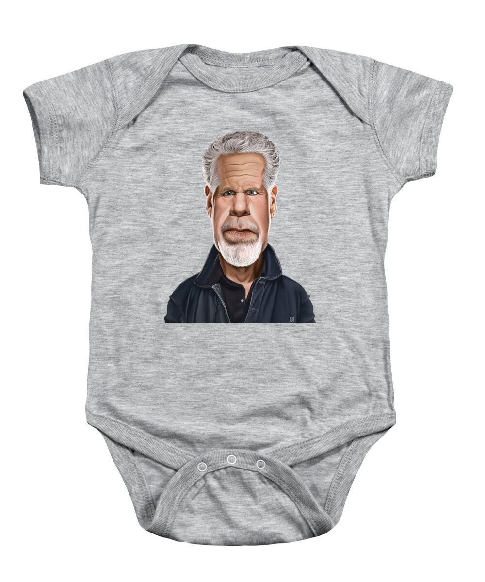 Illustration Baby Onesie featuring the photograph Celebrity Sunday - Ron Perlman by Rob Snow