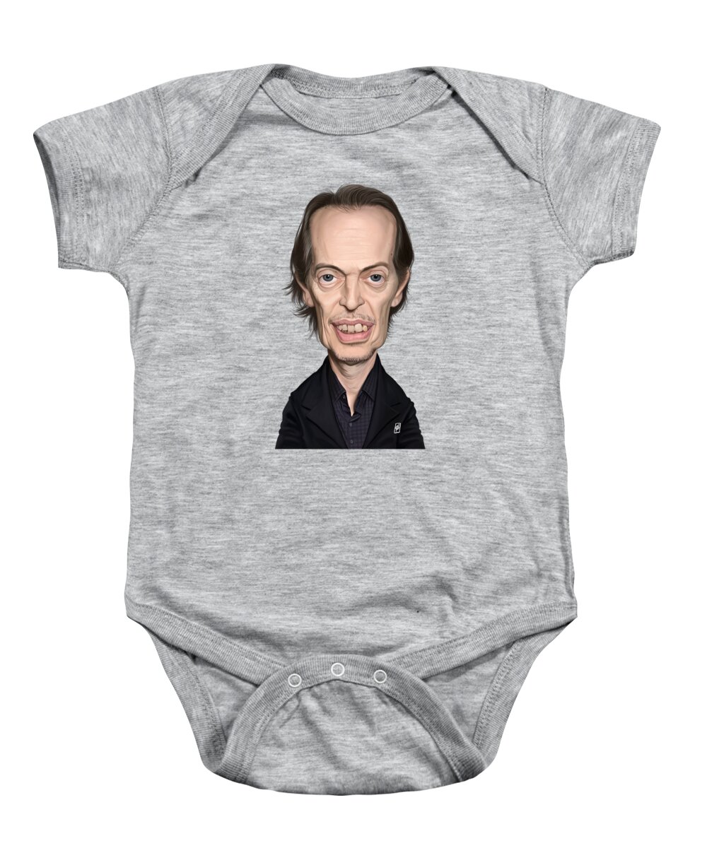 Illustration Baby Onesie featuring the digital art Celebrity Sunday - Steve Buscemi by Rob Snow