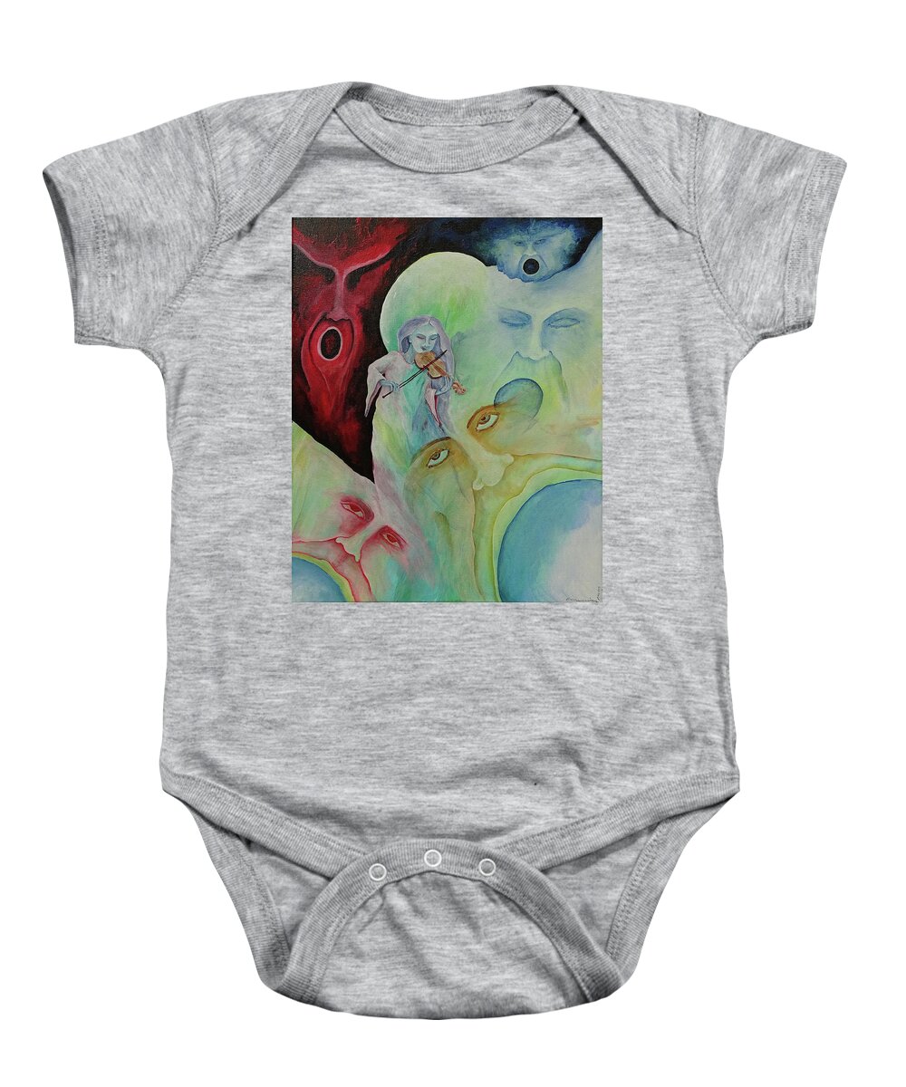 Celestial Baby Onesie featuring the painting Celestial Harmony by Teresamarie Yawn