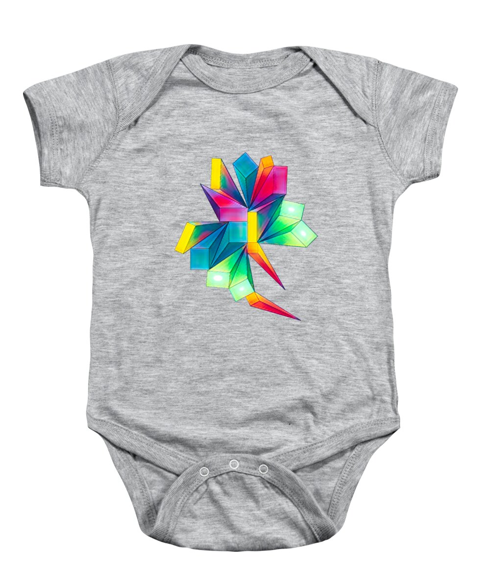 Abstract Baby Onesie featuring the digital art Challenges in Perspective by John Haldane
