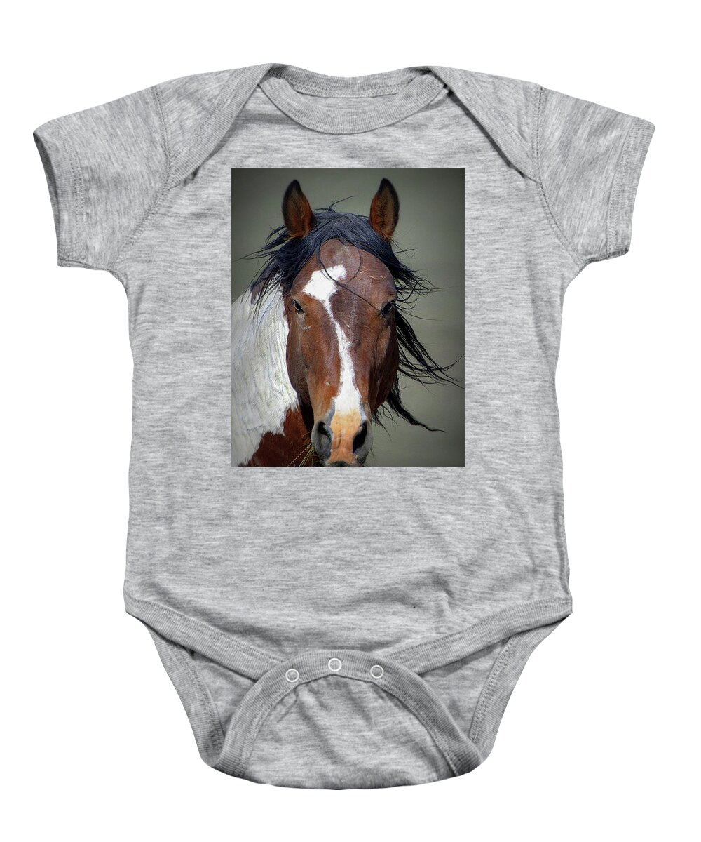 Horse Baby Onesie featuring the photograph Charger The Wild Onaqui by Dirk Johnson