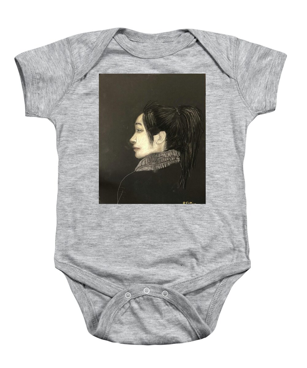 Chinese Baby Onesie featuring the pastel Chinese Girl by Richard Le Page