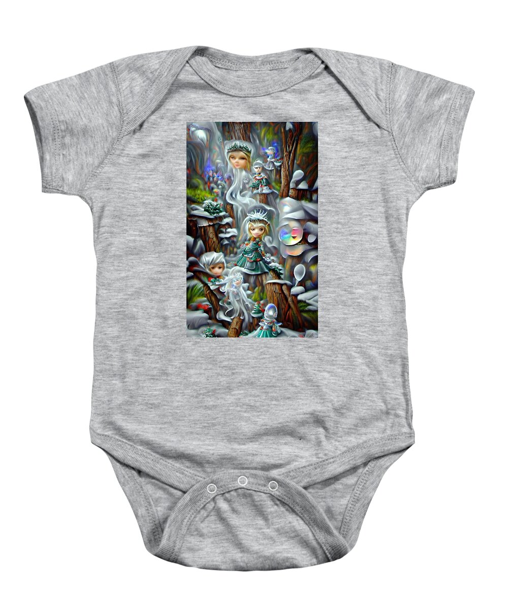 Christmas Coven Baby Onesie featuring the digital art Christmas Coven by Skip Hunt