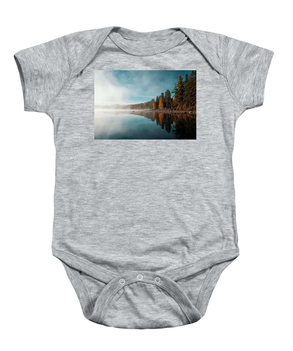 Cinematic Reflection First Roach Pond Baby Onesie featuring the photograph Cinematic Reflection First Roach Pond by Dan Sproul