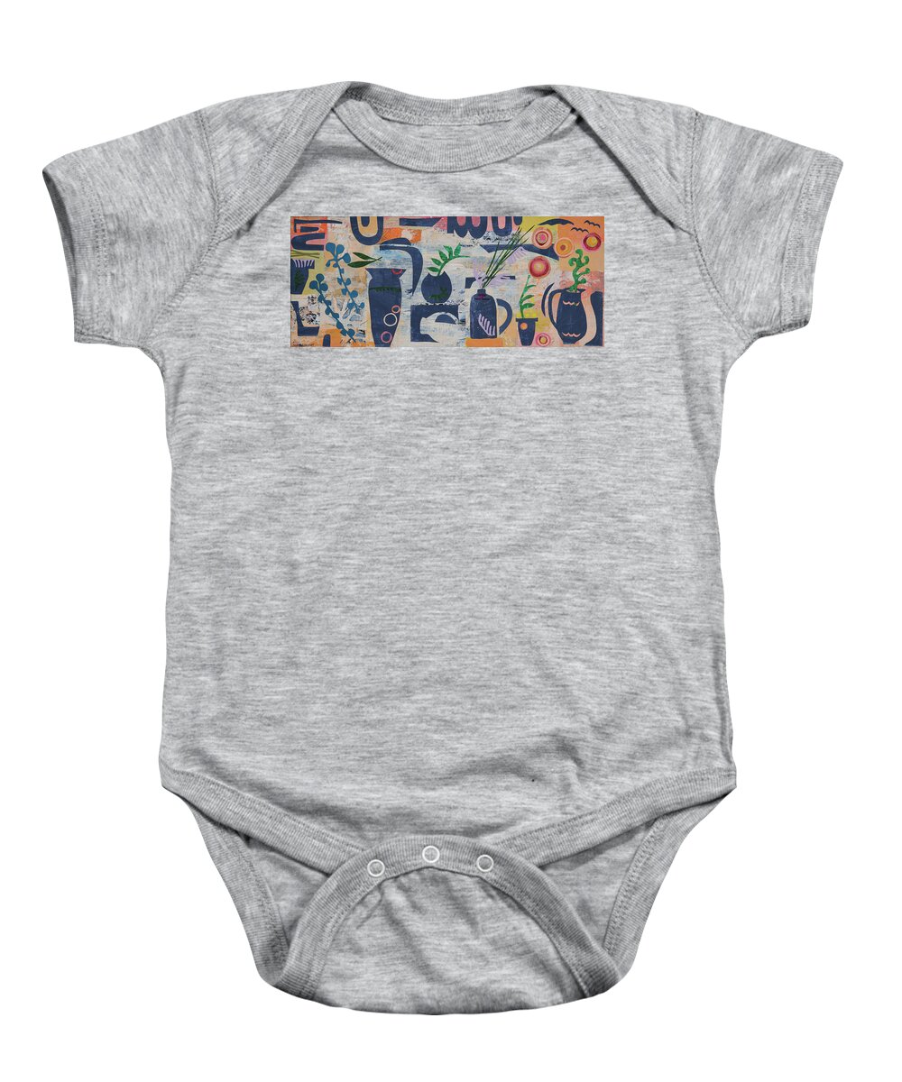 Cinnamon Baby Onesie featuring the mixed media Cinnamon and Spice by Julia Malakoff