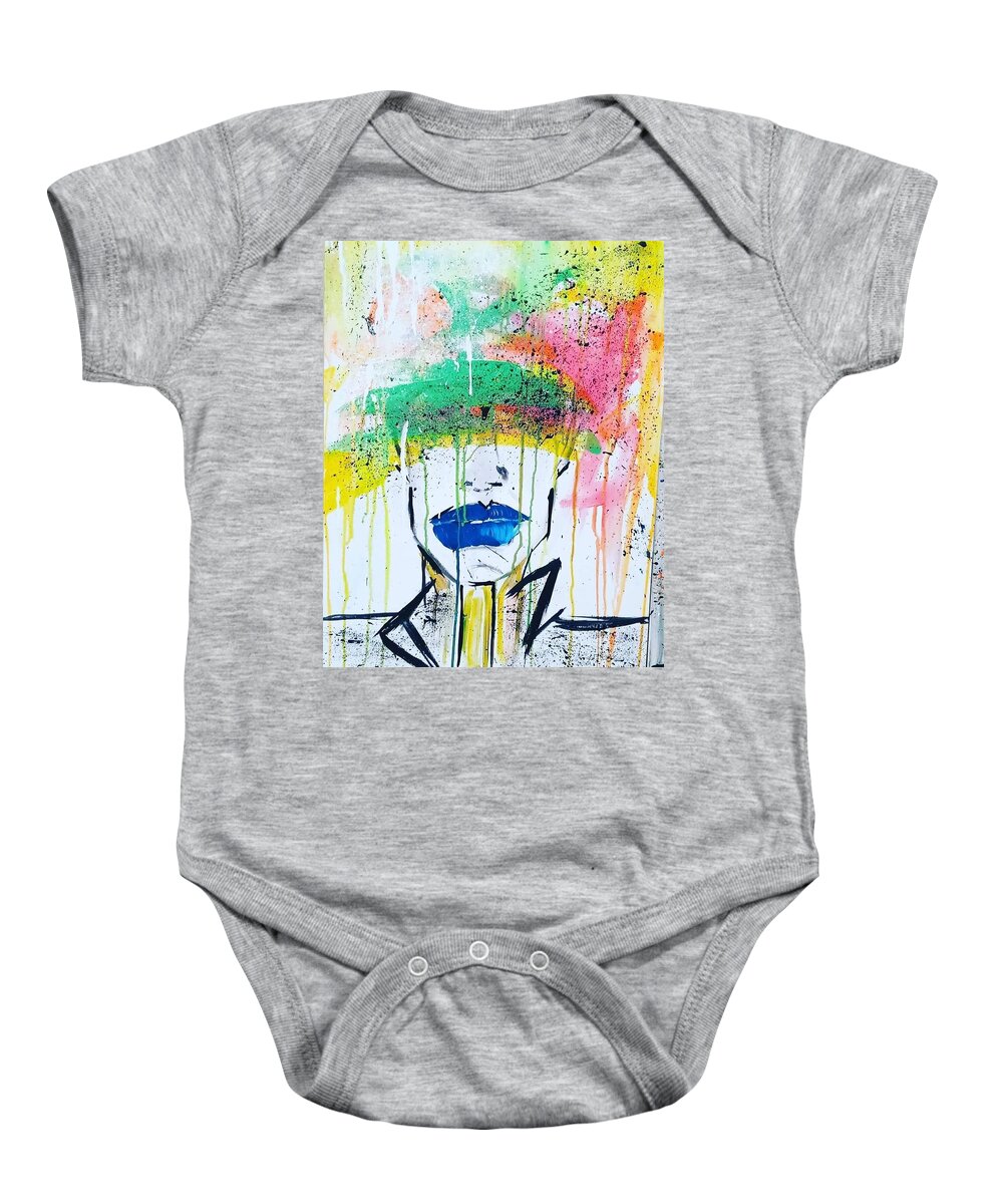 Fun Color Love Heart Moods Art Abstract Unique Art Colorful Color Baby Onesie featuring the painting Citi Trendz by Shemika Bussey