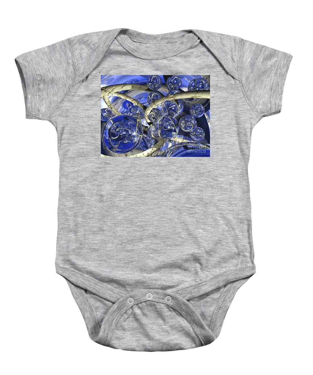 Clay Baby Onesie featuring the digital art Clay Rings And Glass by Phil Perkins
