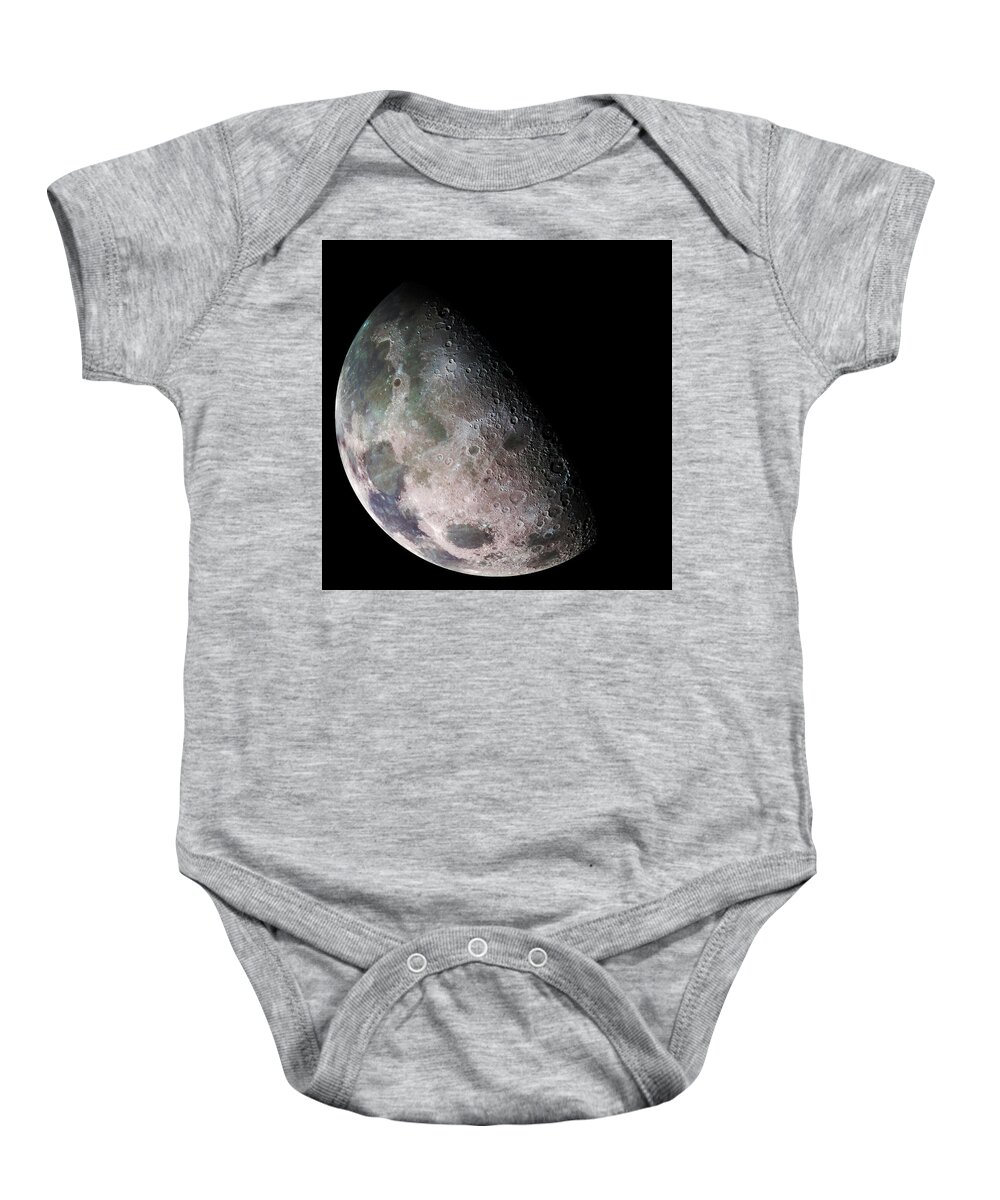 Moon Baby Onesie featuring the photograph Close up of the Moon by Roy Pedersen
