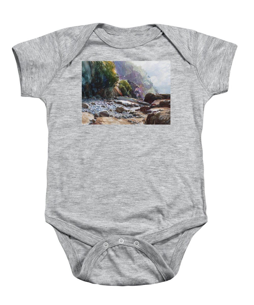 Oregon Baby Onesie featuring the painting Coastal Wilderness by Steve Henderson