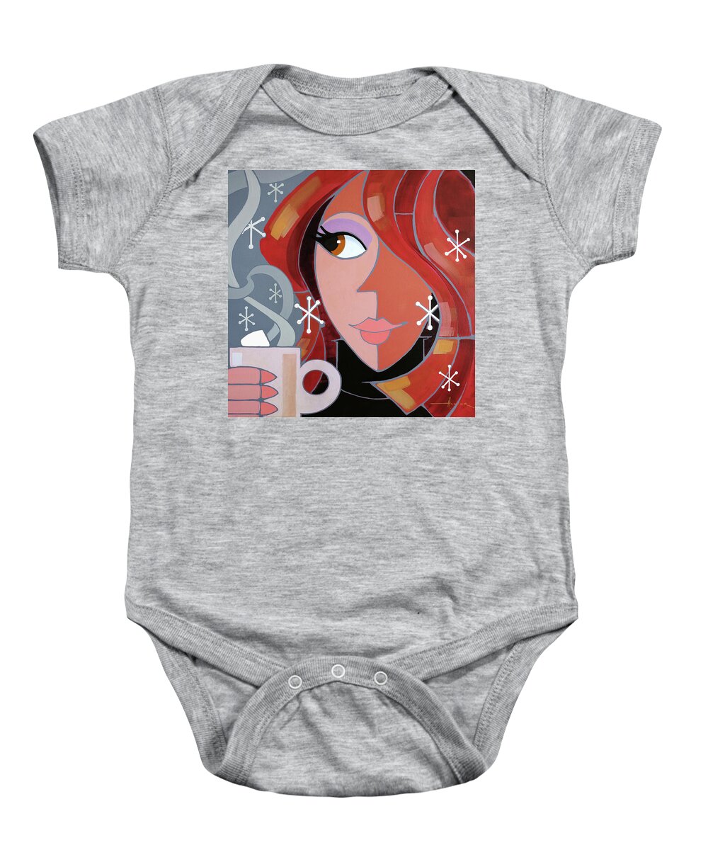 Woman Baby Onesie featuring the painting Coco_blue by Larry Hunter