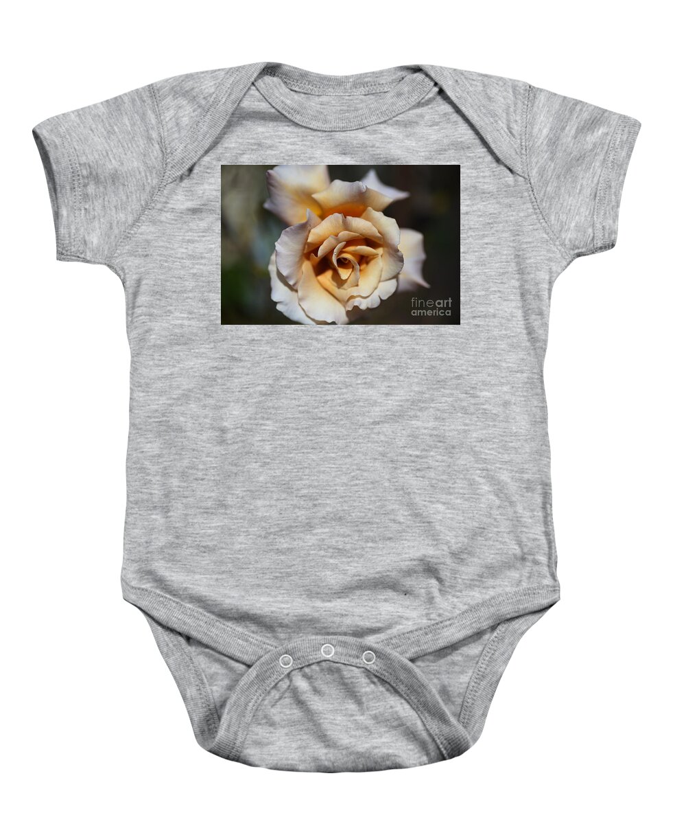 Rosa Julias Rose Baby Onesie featuring the photograph Coffee Rose by Joy Watson