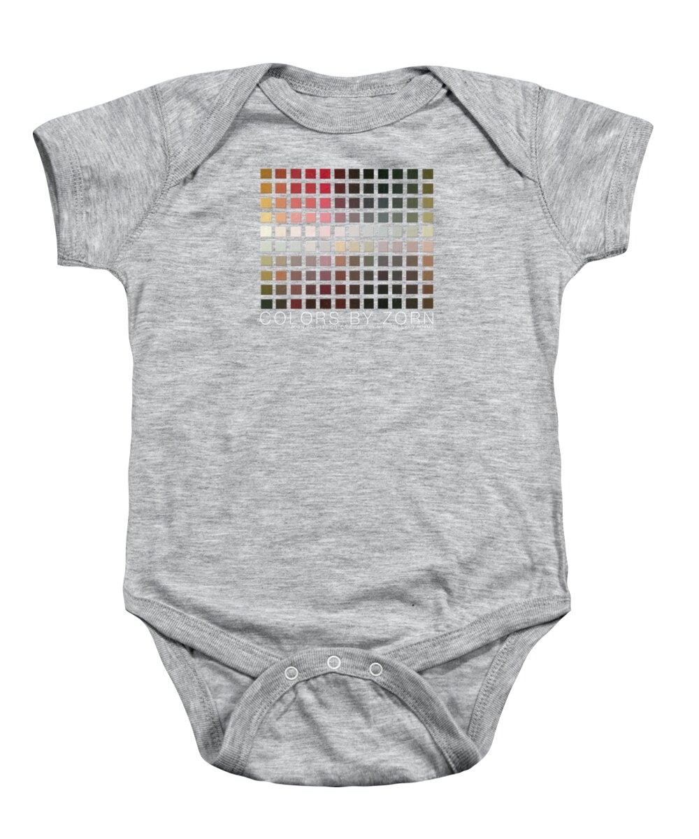 Zorn Color Palette Baby Onesie featuring the painting Colors By Zorn by Michael Lynn Adams