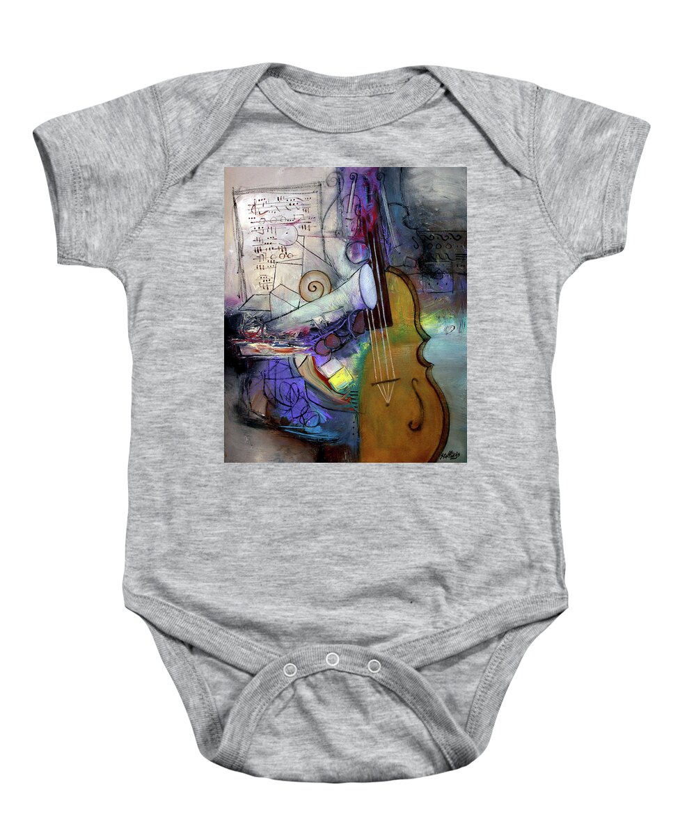 Music Baby Onesie featuring the painting Composing For Spring by Jim Stallings