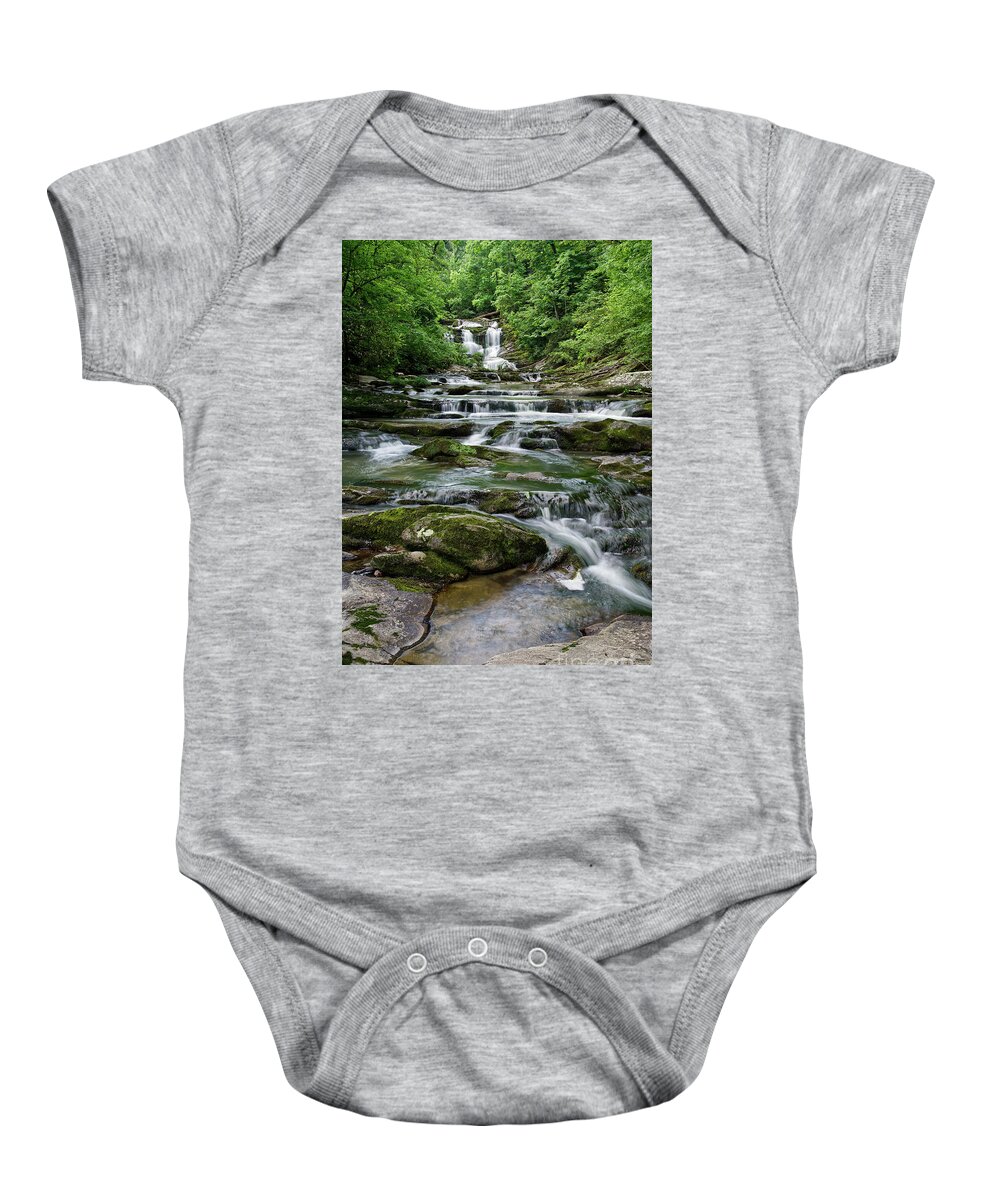 Conasauga Falls Baby Onesie featuring the photograph Conasauga Waterfall 18 by Phil Perkins