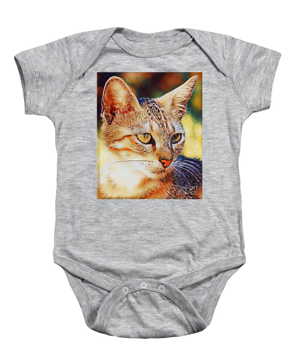 Cats Baby Onesie featuring the photograph Copper Kitty by Joanne Carey