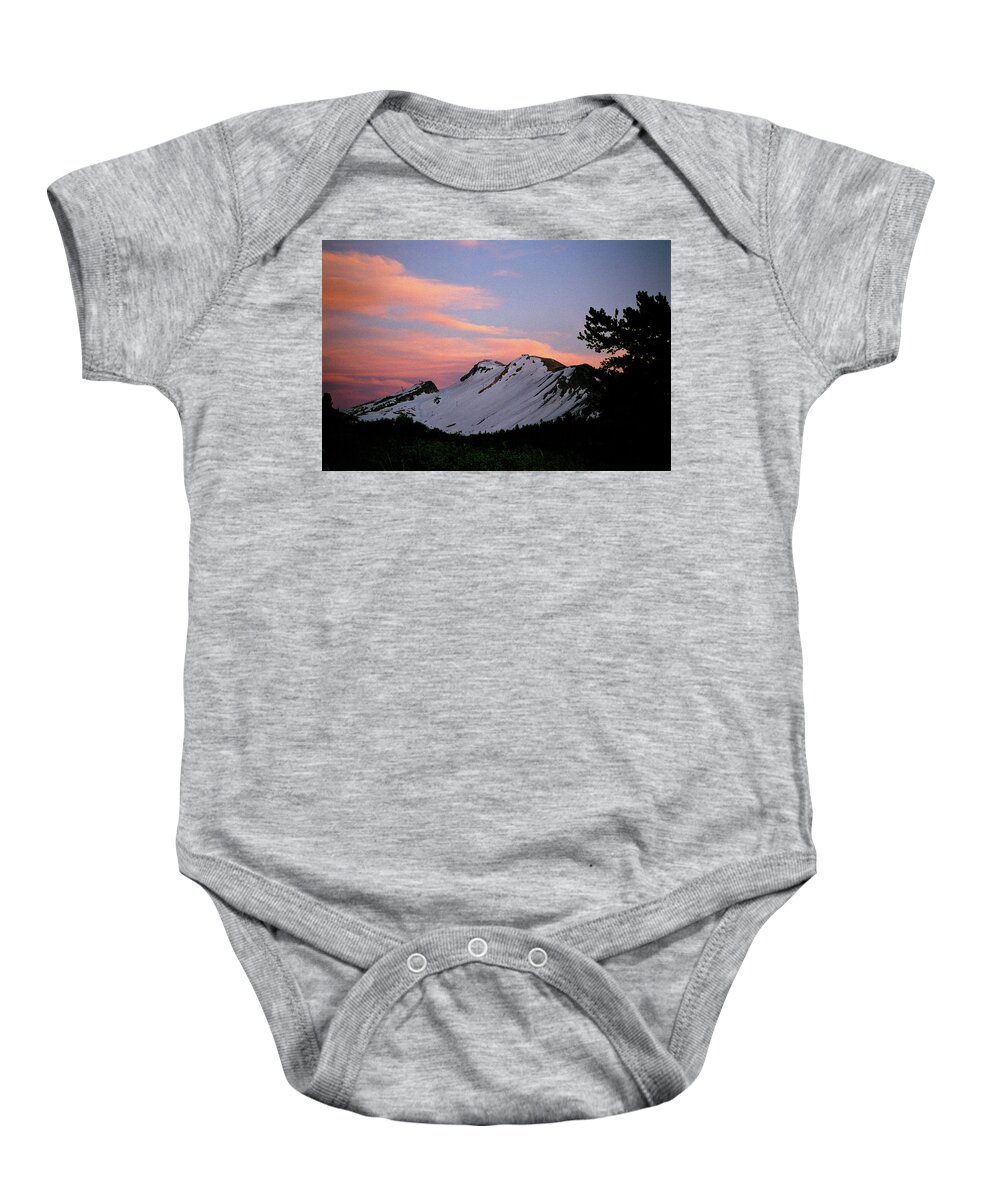 Cornice Baby Onesie featuring the photograph Cornice Afterglow - Mammoth Lakes by Bonnie Colgan