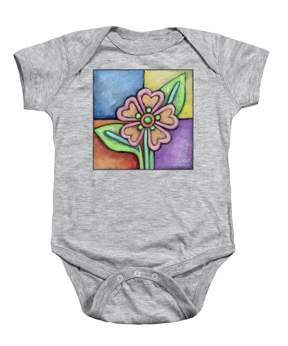 Floral Design Baby Onesie featuring the painting Cornish. The Leaf and Bloom Design Collection by Amy E Fraser