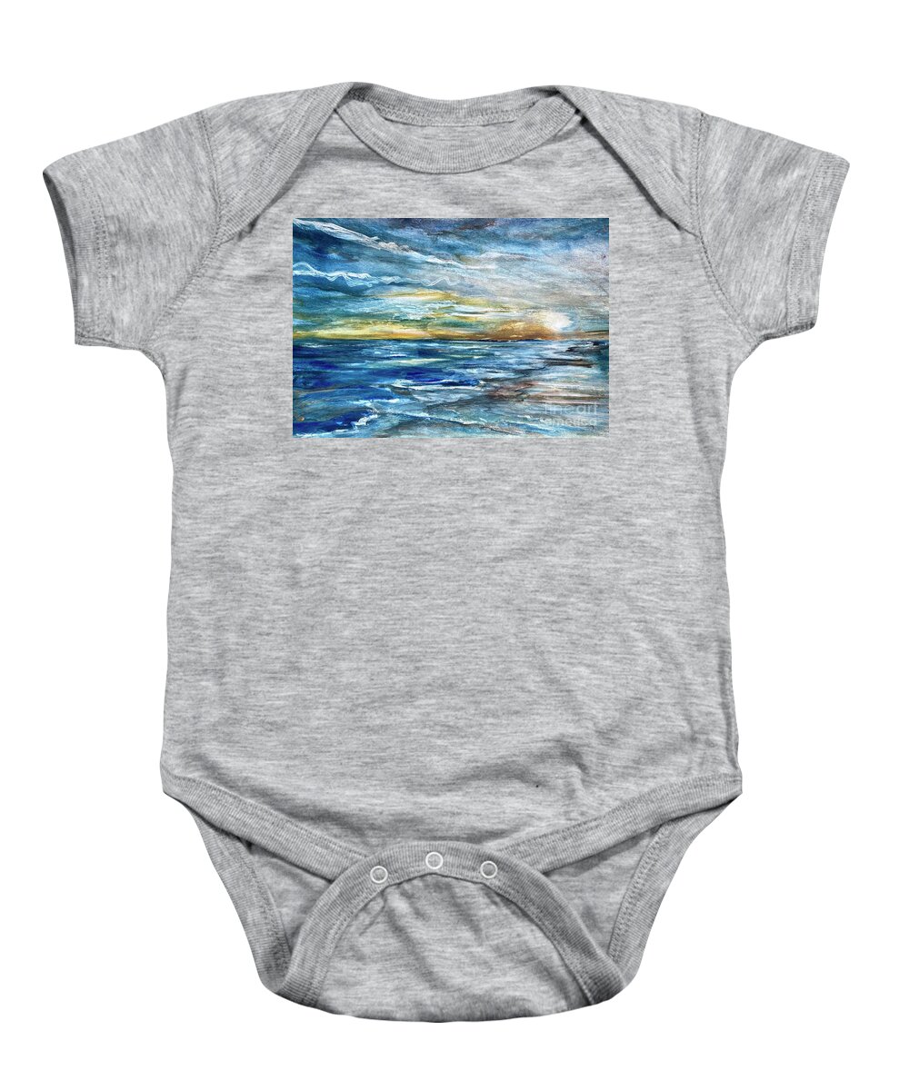 Sea Baby Onesie featuring the painting CoVivid Beach by Francelle Theriot