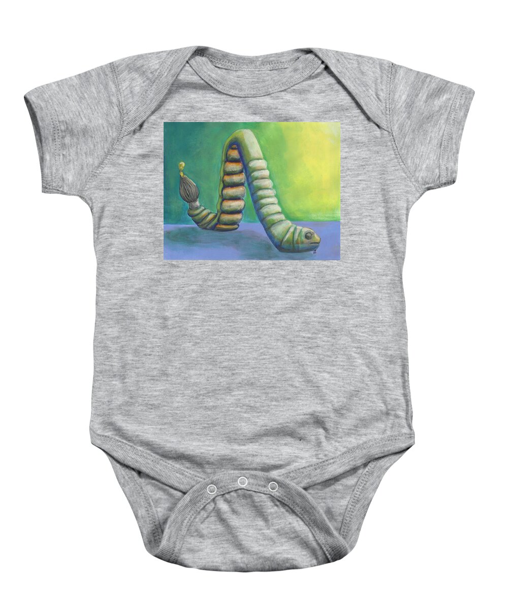 Worm Baby Onesie featuring the painting Creative Juices by Vicki Noble