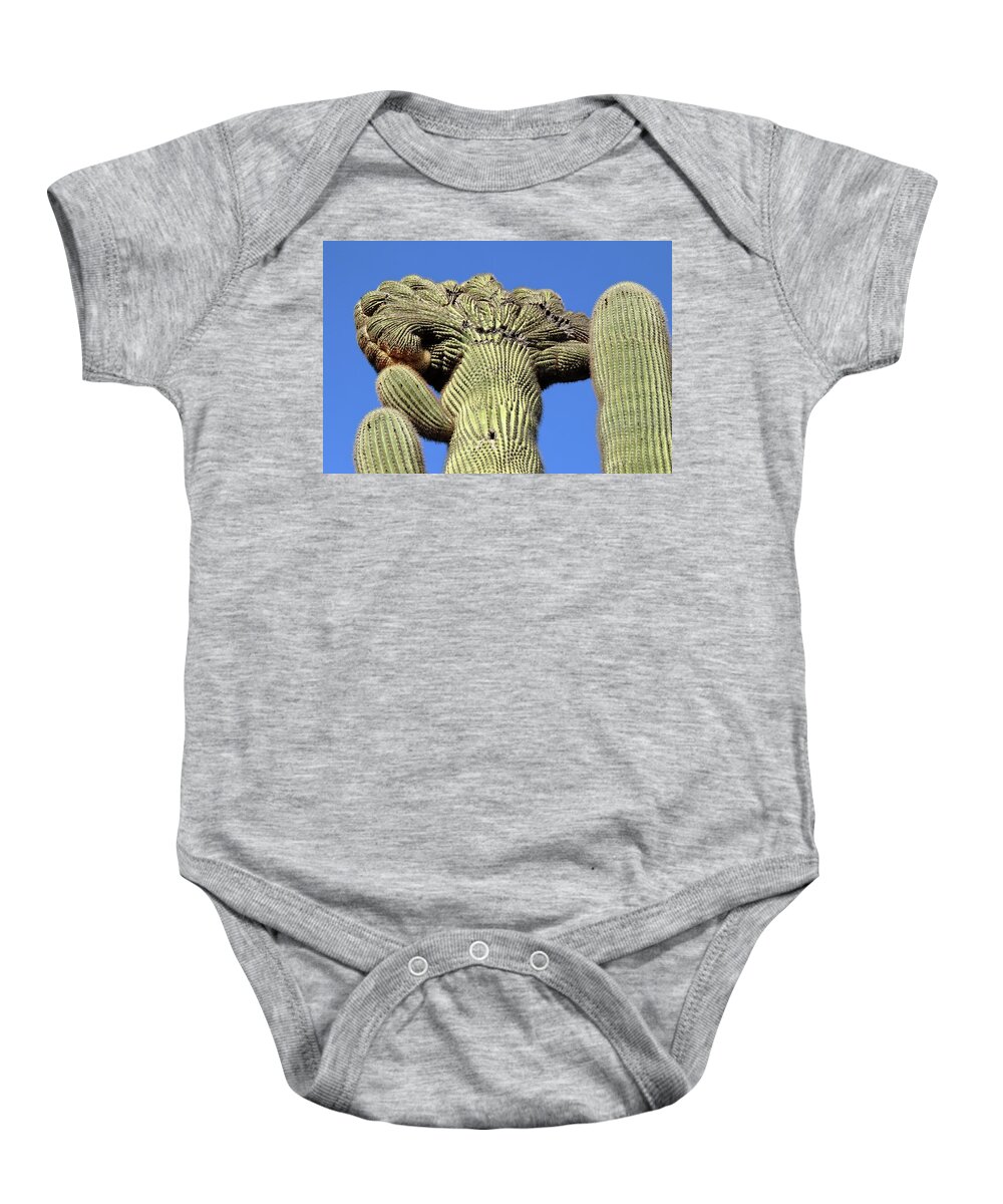 Cactus Baby Onesie featuring the photograph Crested Saguaro at Organ Pipe Cactus National Monument by Steve Wolfe