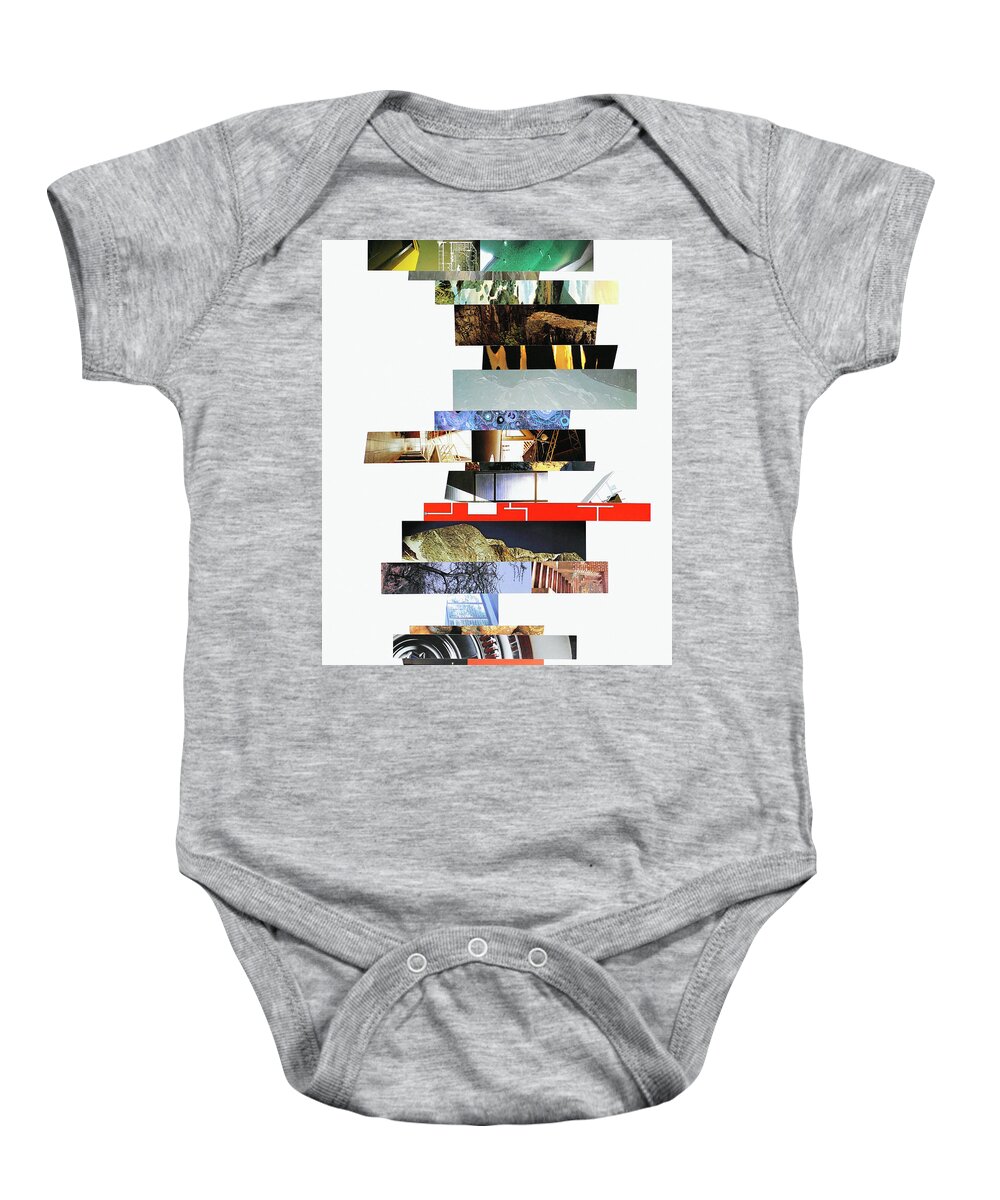 Collage Baby Onesie featuring the photograph Crosscut#125v by Robert Glover