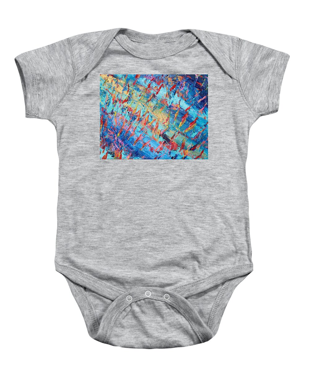 Texture Baby Onesie featuring the painting Dance Fire by Jackie Ryan