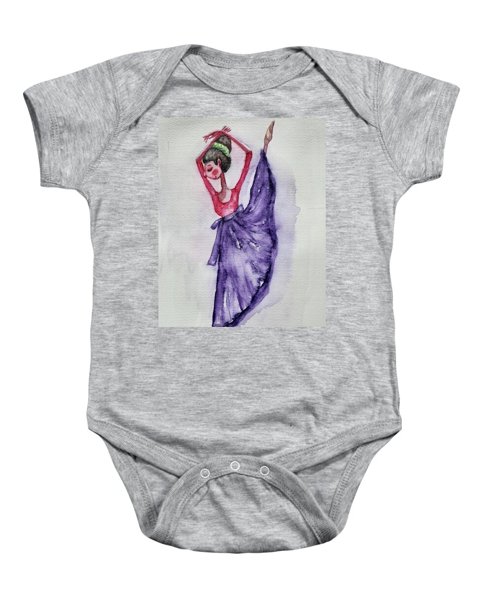  Baby Onesie featuring the painting Dancer by Mikyong Rodgers