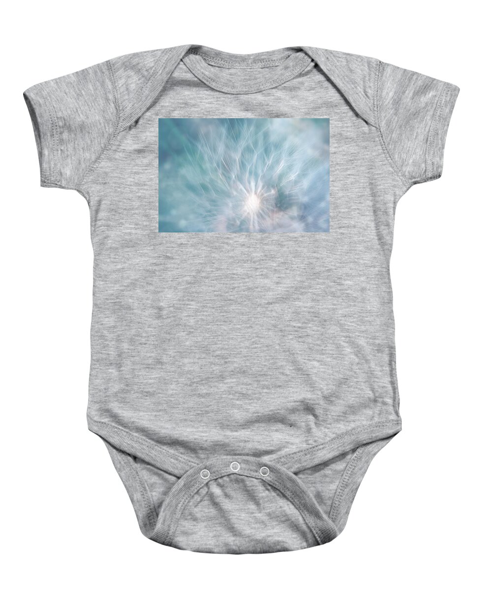 Photography Baby Onesie featuring the digital art Dandelion Blue Beauty by Terry Davis