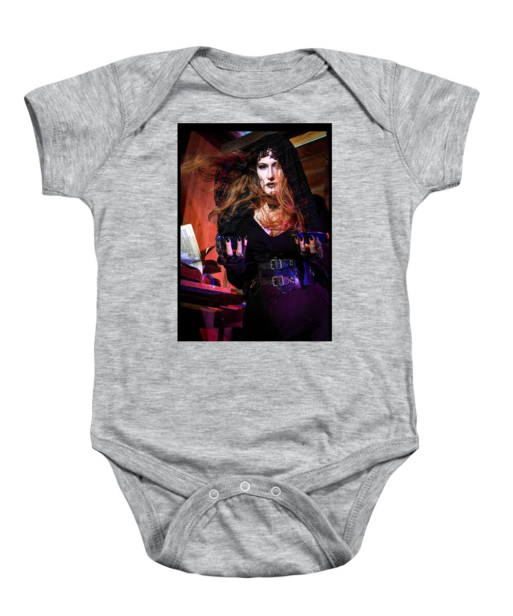 Cosplay Baby Onesie featuring the photograph Dark Witch #2 by Christopher W Weeks