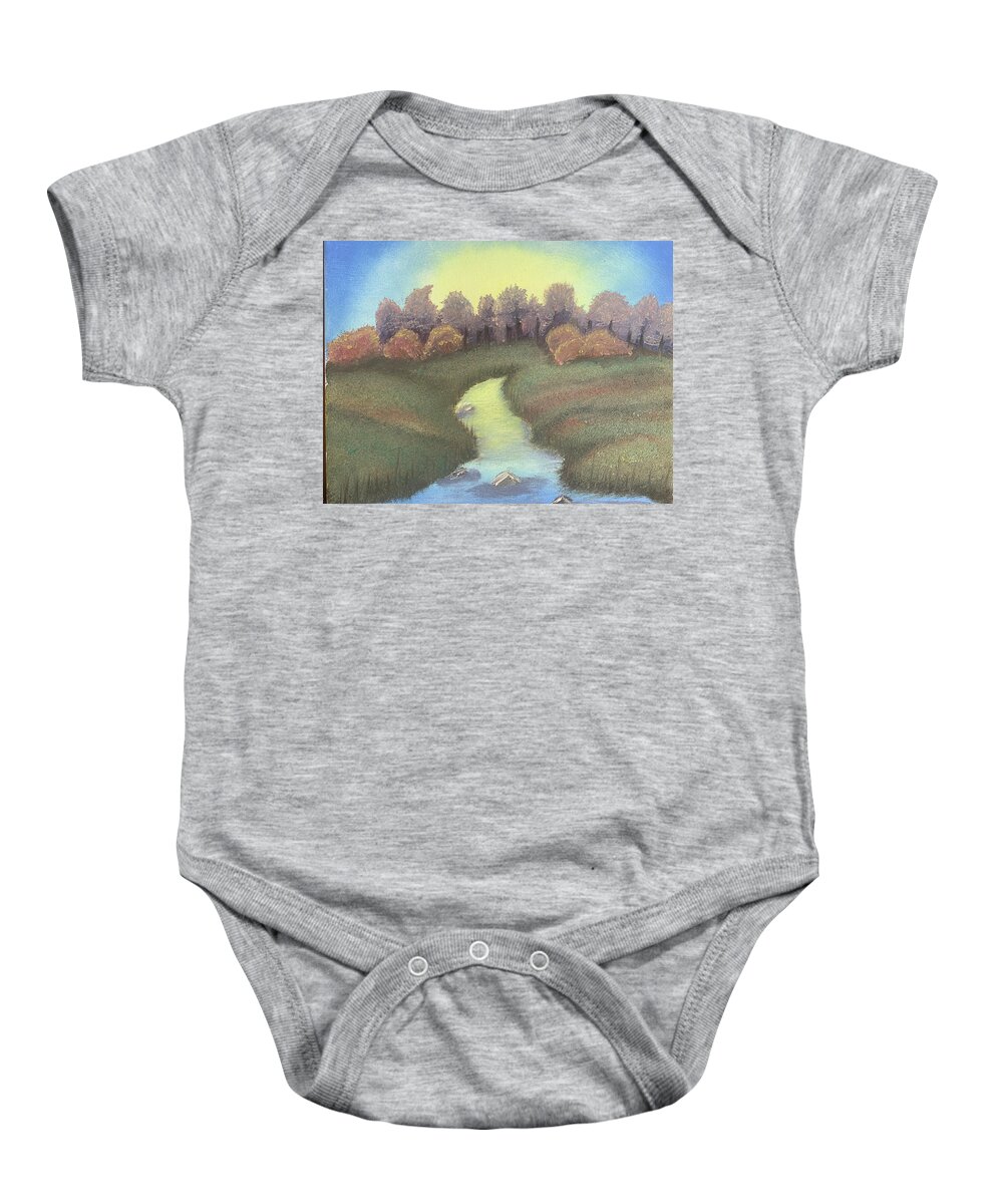 Sunrise Baby Onesie featuring the painting Dawn by Lisa White