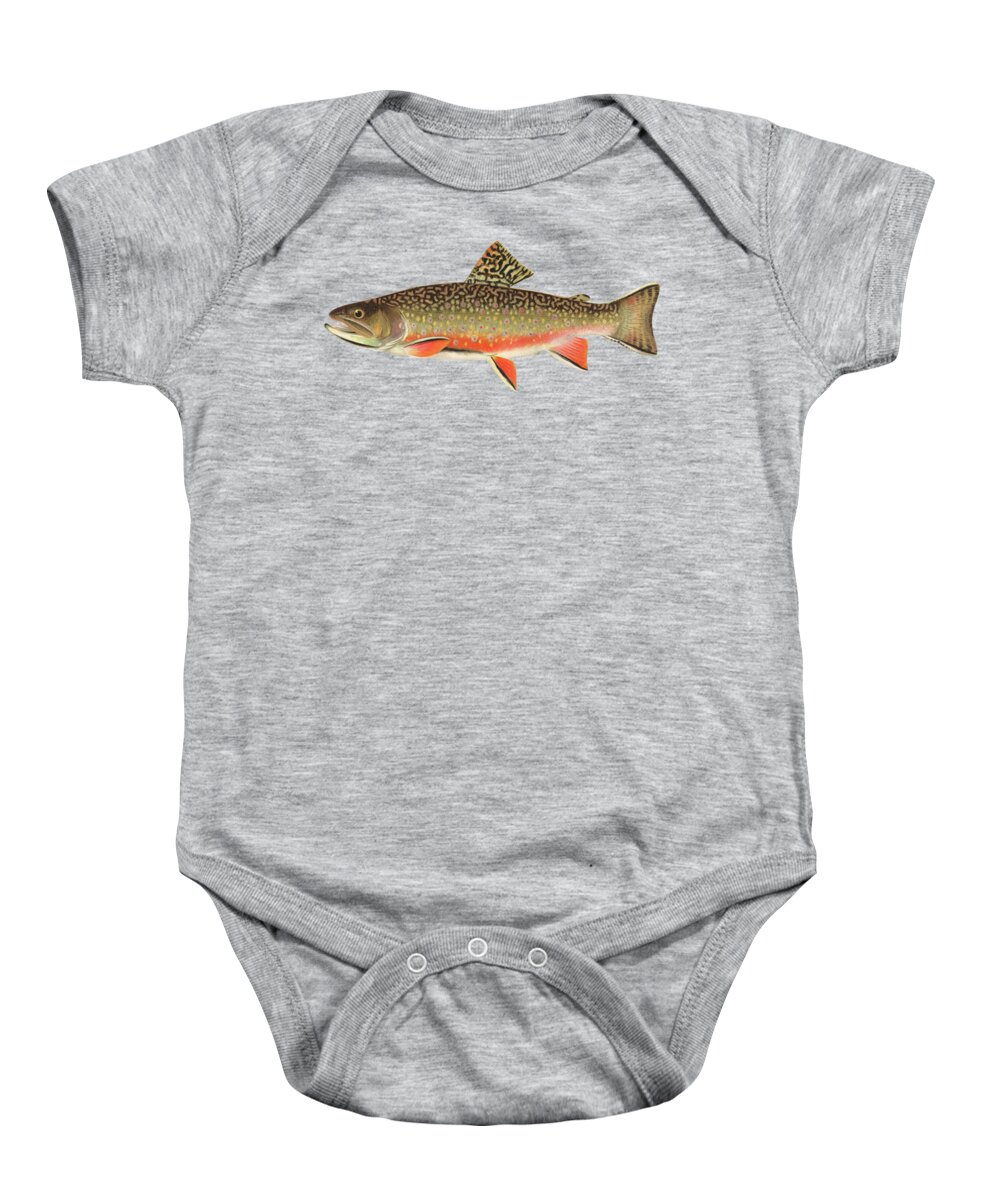 Antique Baby Onesie featuring the painting Denton Brook Trout by Gary Grayson