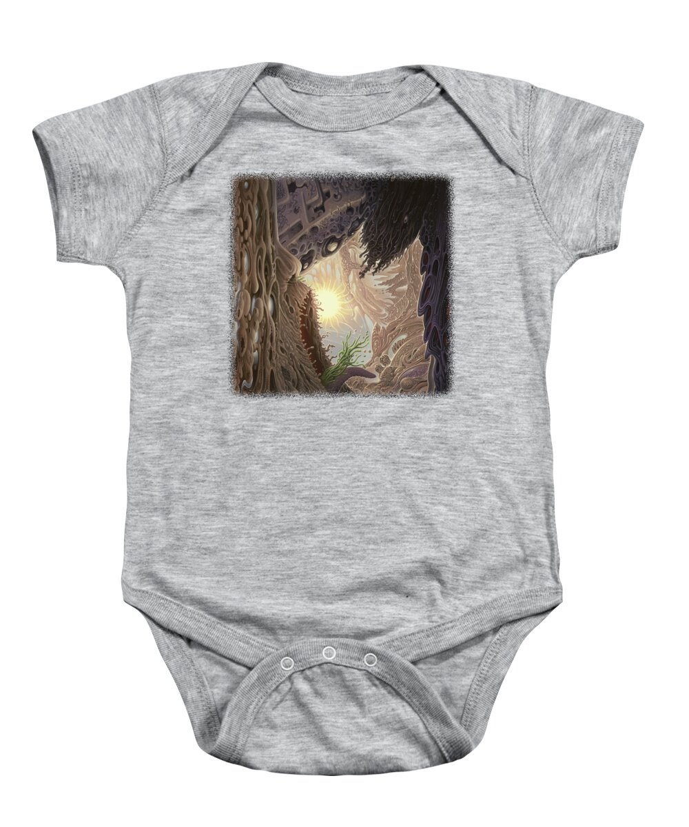 Abstract Baby Onesie featuring the painting Deranged Enigma by Mark Cooper