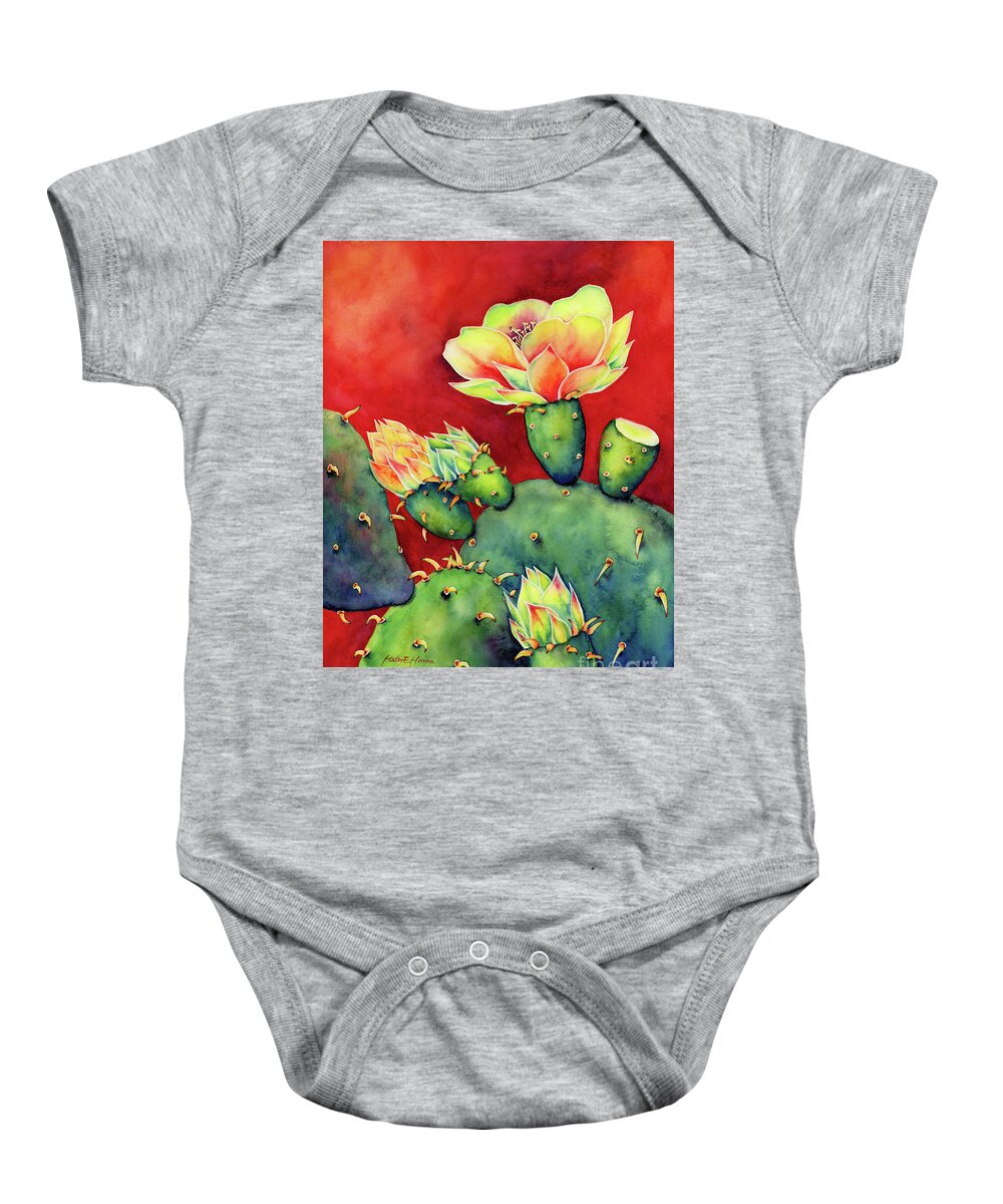 Cactus Baby Onesie featuring the painting Desert Bloom by Hailey E Herrera