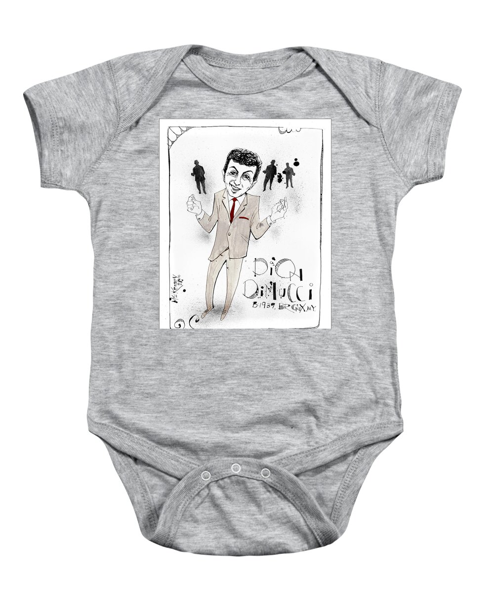  Baby Onesie featuring the drawing Dion DiMucci by Phil Mckenney