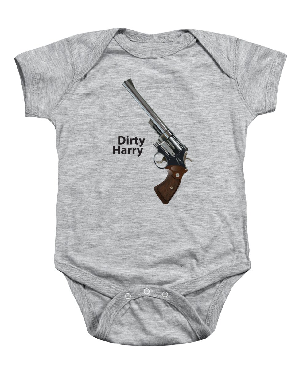 Dirty Harry Baby Onesie featuring the digital art Dirty Harry - Alternative Movie Poster by Movie Poster Boy