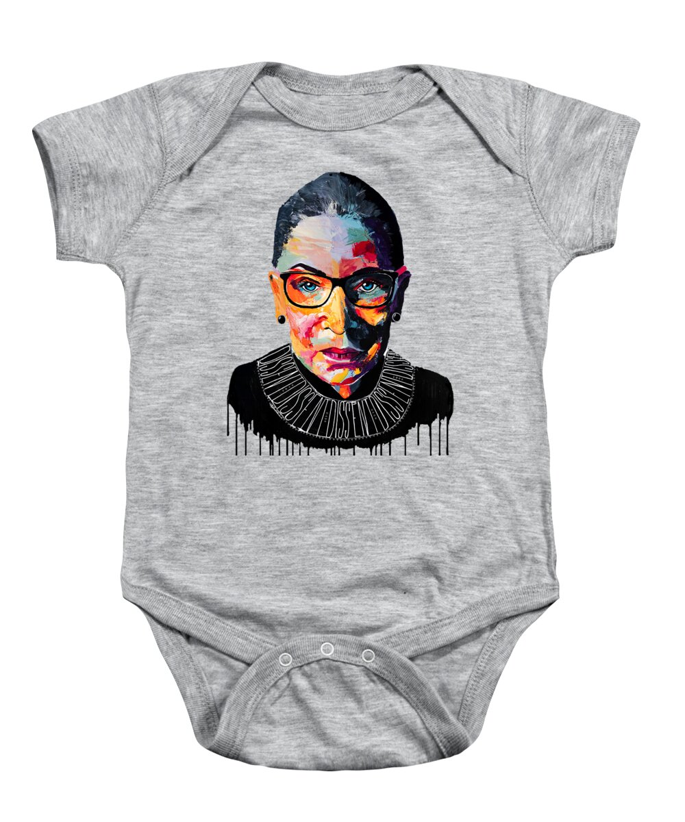Portrait Baby Onesie featuring the painting Dissent by LA Smith