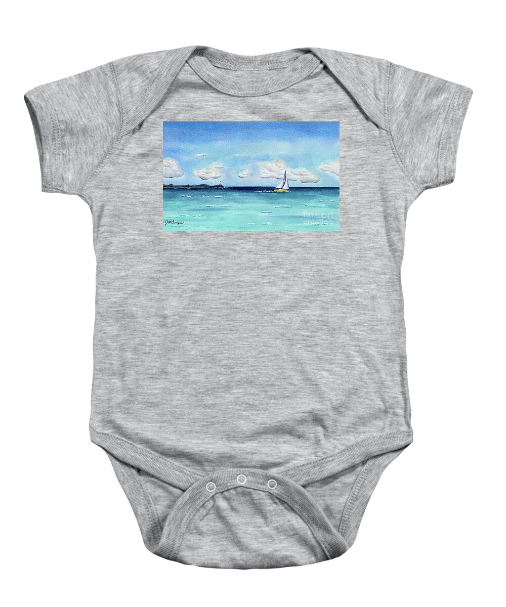 Sailing Baby Onesie featuring the painting Distancing by Joseph Burger