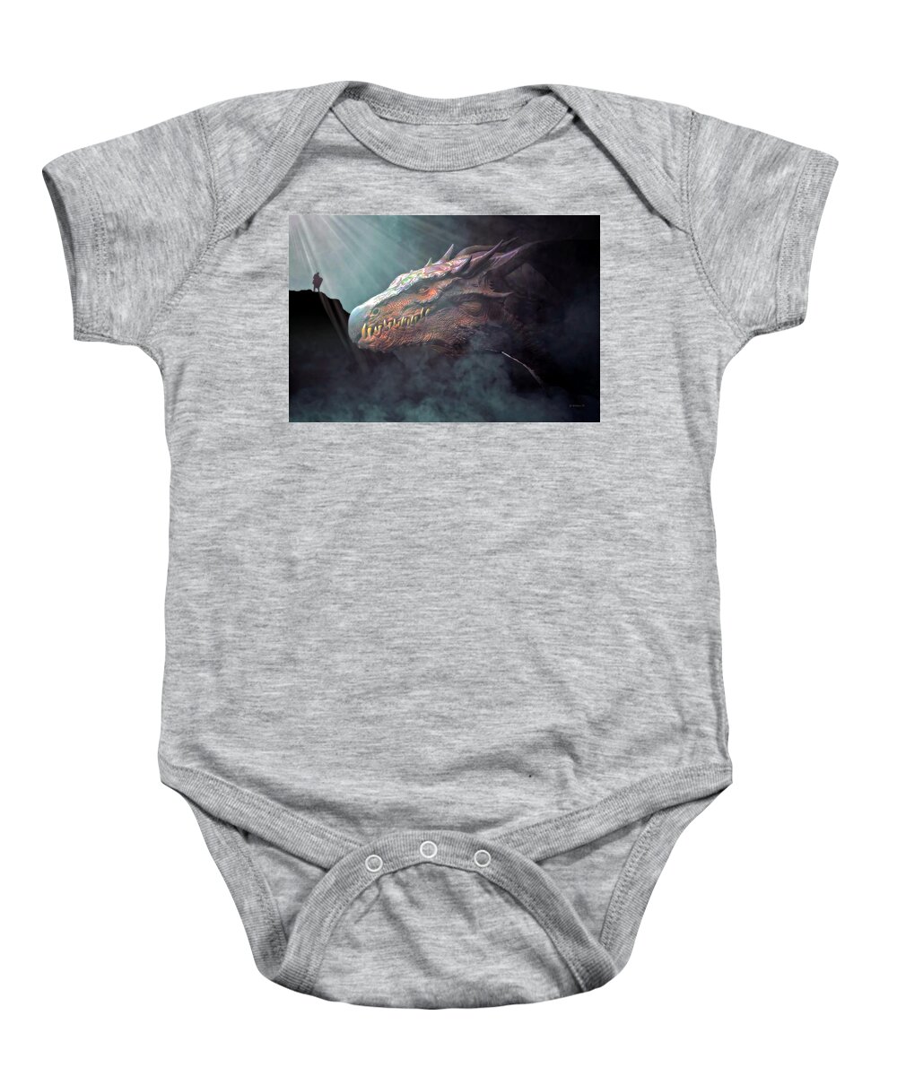 2d Baby Onesie featuring the digital art Dragon's Lair by Brian Wallace