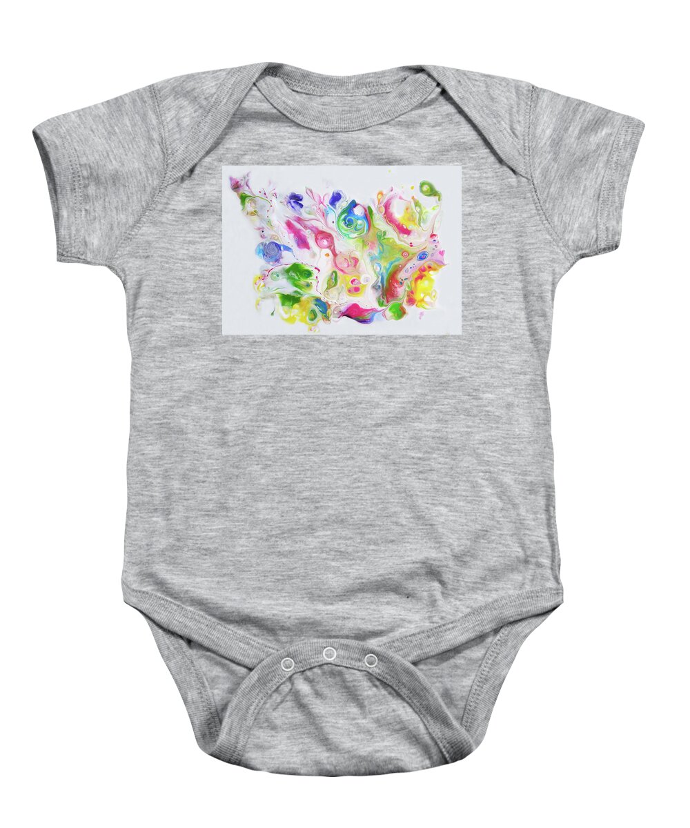 Rainbow Colors Baby Onesie featuring the painting Dream Song by Deborah Erlandson