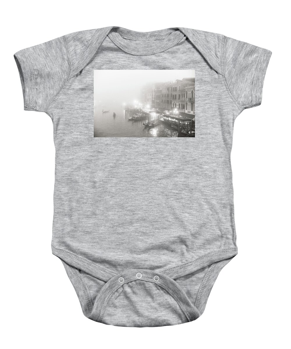 Fine Art Baby Onesie featuring the photograph Dsc03738ns2 - Riva del vin in the fog, Venice by Marco Missiaja