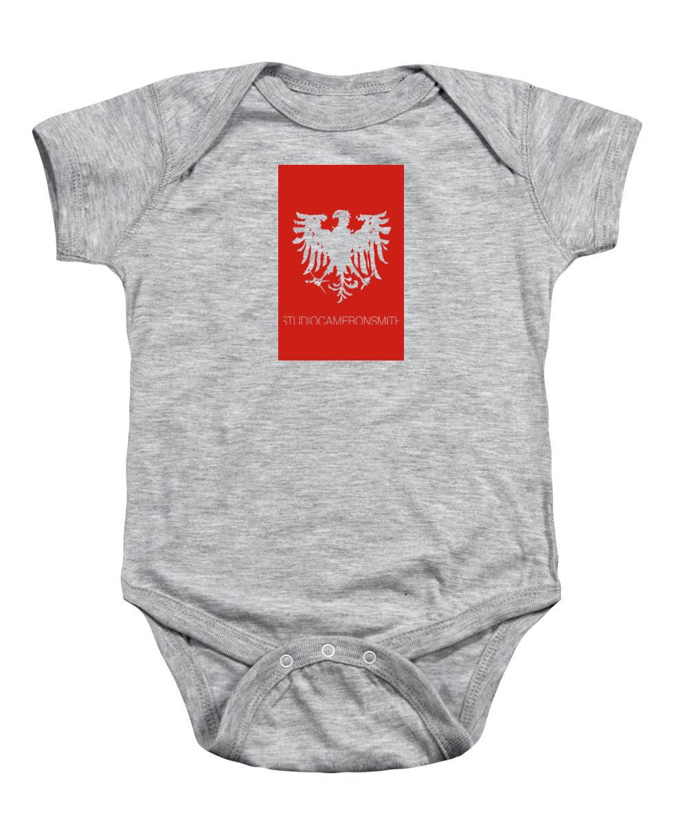 Logo Baby Onesie featuring the digital art Eagle Logo, red by Cameron Smith