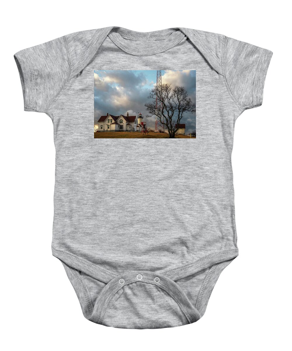 Eastern Point Lighthouse Baby Onesie featuring the photograph Eastern Point Light - Gloucester, MA by Joann Vitali