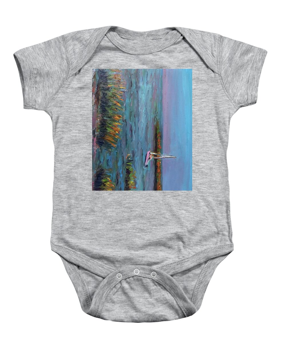 Cape Cod Beach Eastham Sailboat Baby Onesie featuring the painting Eastham beach by Beth Riso